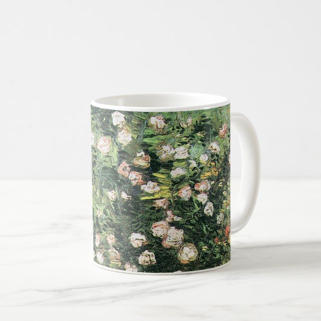 Taza De Café Rosal en Flor por Vincent van Gogh (Anverso derecho)