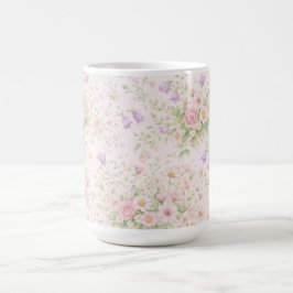 Taza De Café Rosal Floral Rosa y Margarita — Botánica Pastel
