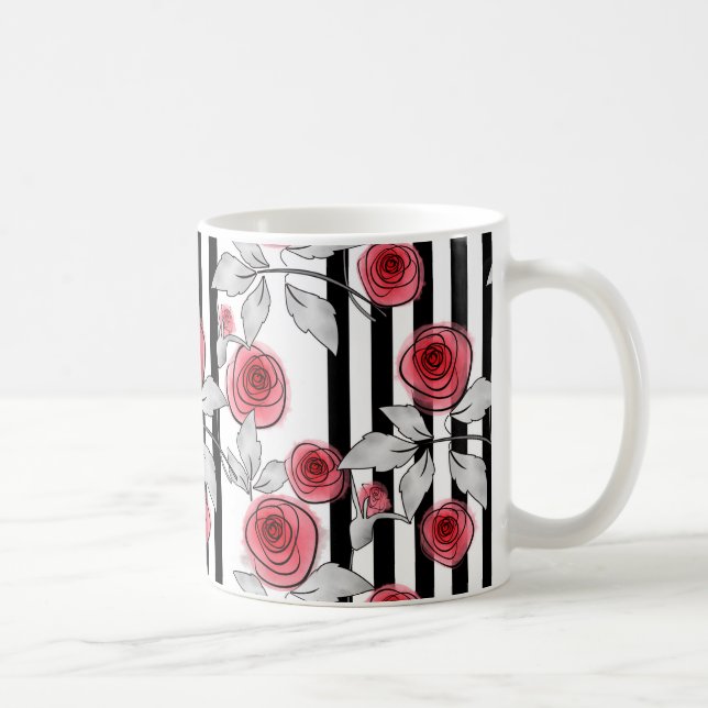 Taza De Café Rosas acuarela (Derecha)