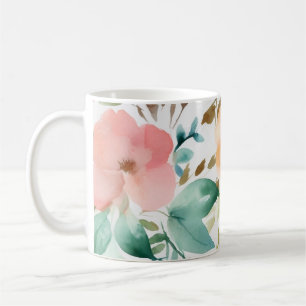 Taza De Café Rosas acuarelas 4