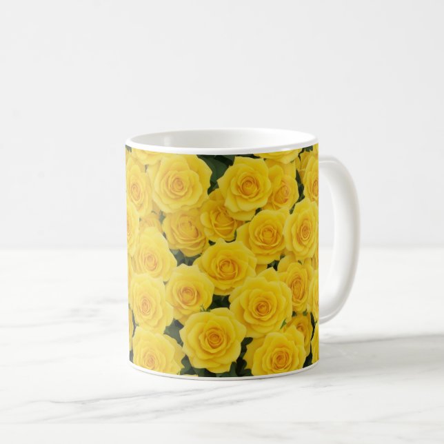 Taza De Café Rosas amarillas brillantes (Anverso derecho)