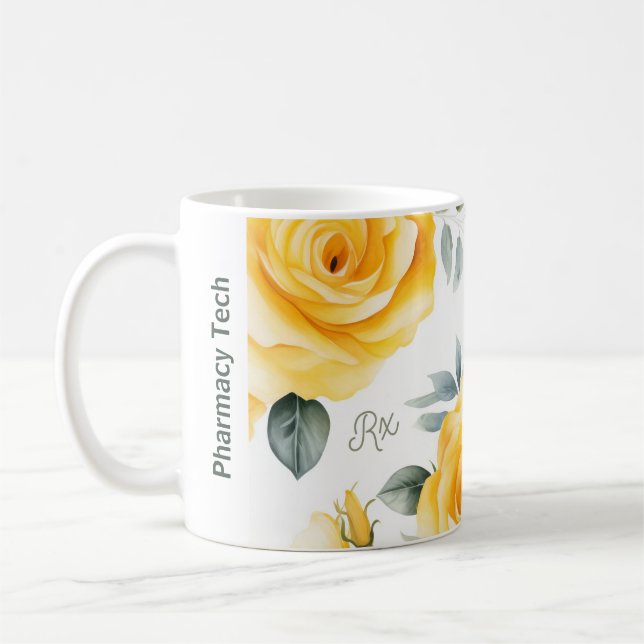Taza De Café Rosas amarillas de la farmacia personalizada (Izquierda)