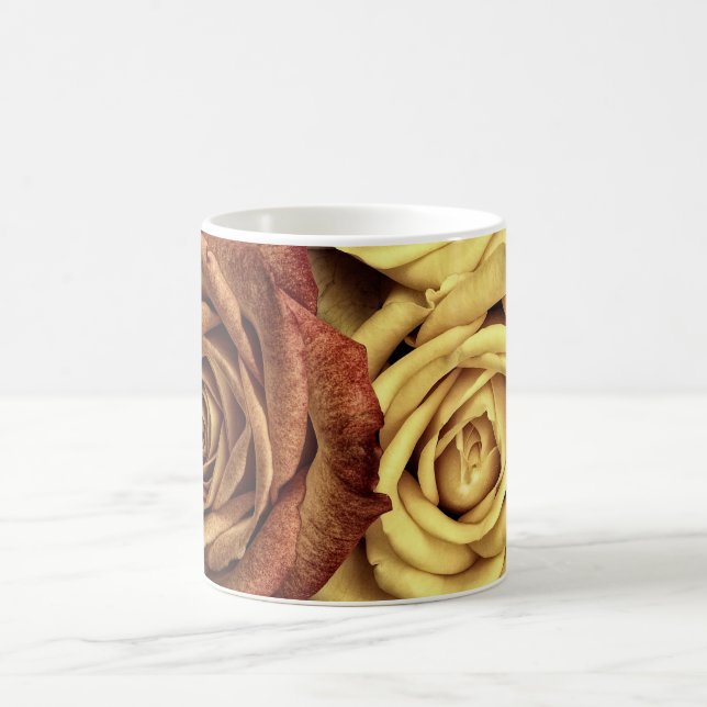 Taza De Café Rosas amarillo y rojo (Centro)