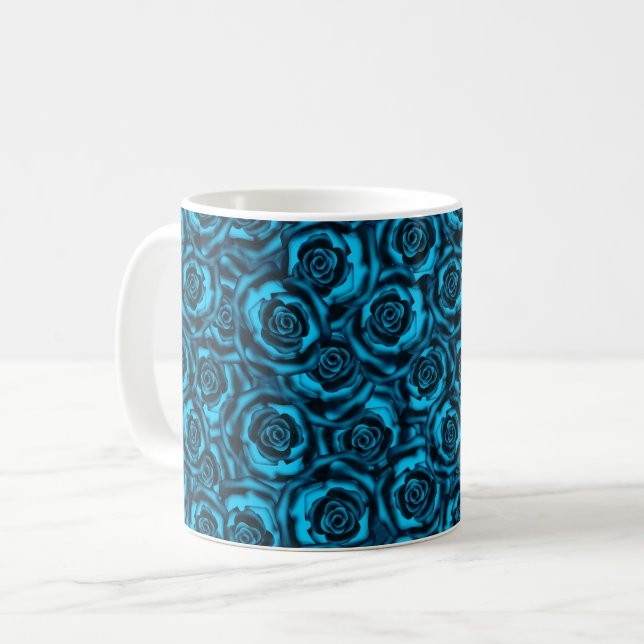 Taza De Café Rosas azul oscuro (Anverso izquierdo)