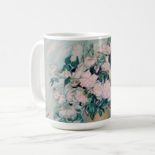 Taza De Café Rosas blancas-1890-Vincent van Gogh