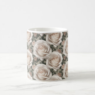 Taza De Café Rosas blancas de cosecha pequeña