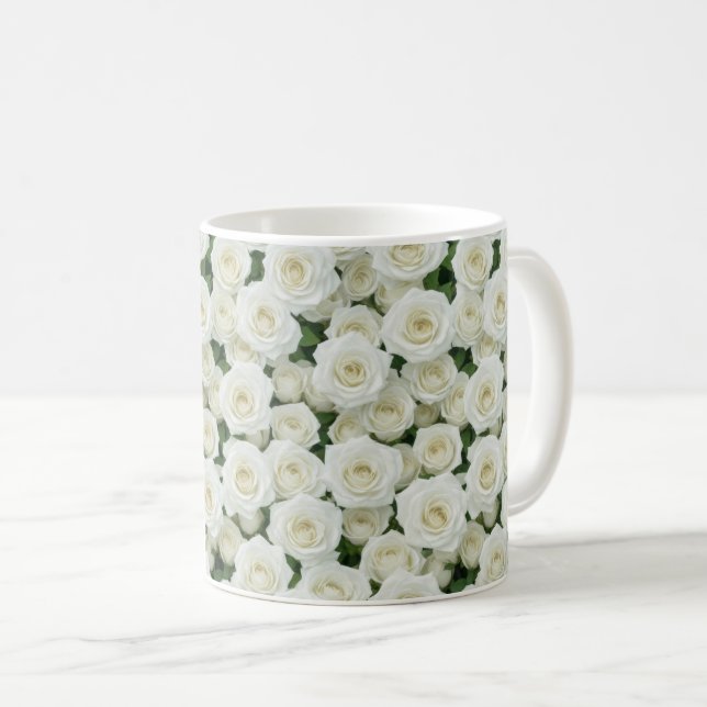 Taza De Café Rosas Blancas Hermosas (Anverso derecho)