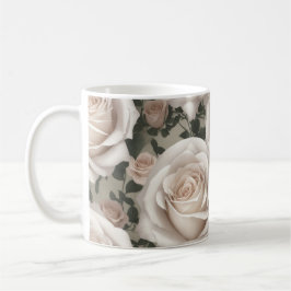 Taza De Café Rosas blancas vintage