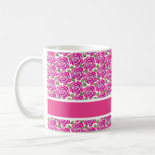 Taza De Café Rosas Calientes Hermosas Rosa Personalizadas Regal