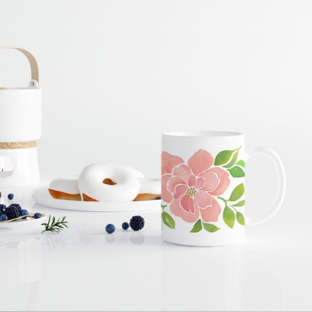 Taza De Café Rosas color agua rosa (Subido por el creador)