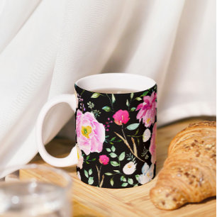 Taza De Café Rosas de acuarela