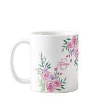 Rosas de acuarela de color rosado Giro Monograma i