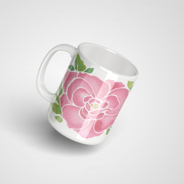 Taza De Café Rosas de acuarela rosa profundo (Subido por el creador)