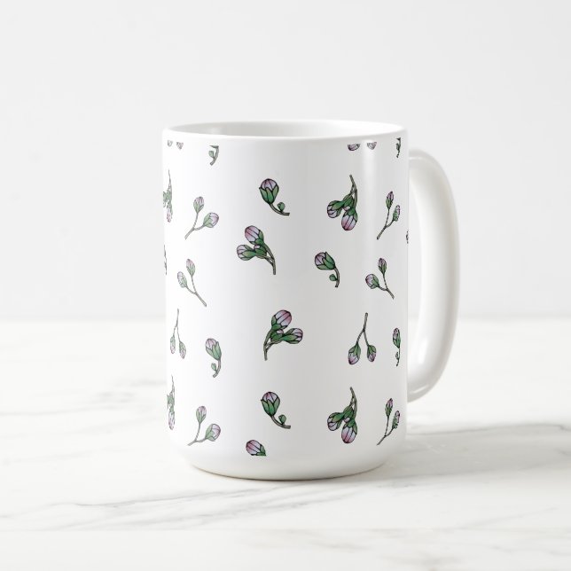 Taza De Café Rosas de Bourgeons de fleurs (Anverso derecho)