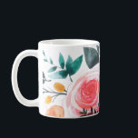 Taza De Café Rosas de coral y rosa<br><div class="desc">Diseño acuático floral pintado a mano por Bethany Eden</div>