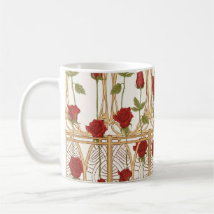 Taza De Café Rosas de época, patrón sin fisuras, antecedentes e
