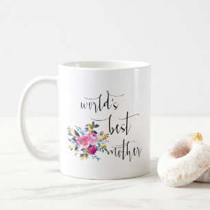 Taza De Café Rosas de escritura minimal moderna La mejor madre