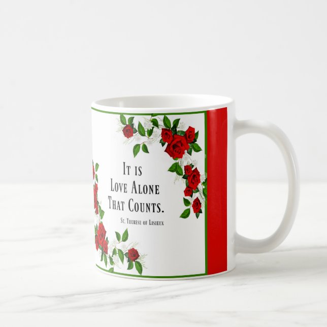 Taza De Café Rosas de la cita del St. Teresa rojos (Derecha)