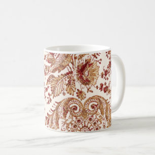 Taza De Café Rosas De Oro Y De Raza Roja