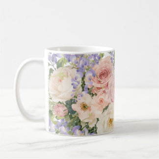 Taza De Café rosas de patrón floral