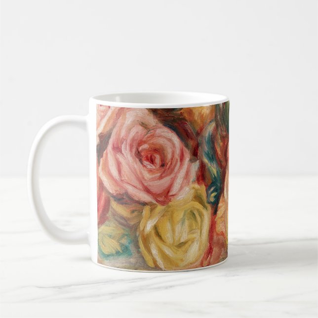 Taza De Café Rosas de Renoir Impresionist Painting (Izquierda)