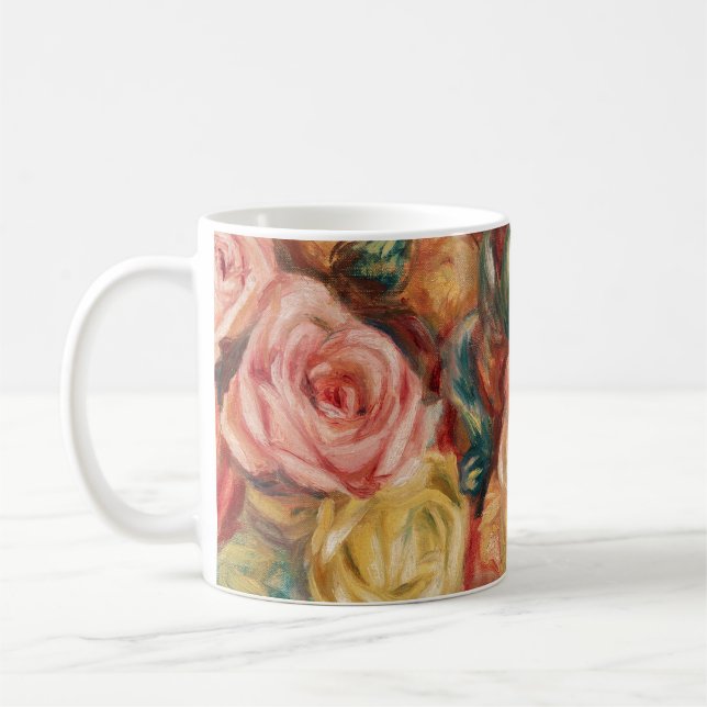 Taza De Café Rosas de Renoir Impresionist Painting Mug (Izquierda)