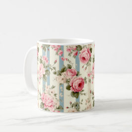Taza De Café Rosas de Shabby Chic Vintage