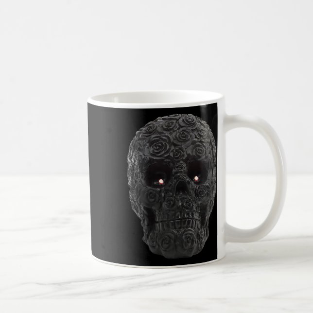 Taza De Café Rosas del cráneo Floral gótica Halloween disfraces (Derecha)