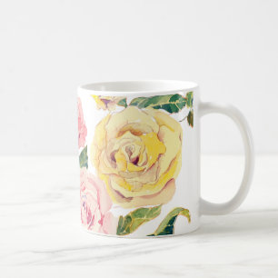 Taza De Café Rosas en colores pastel