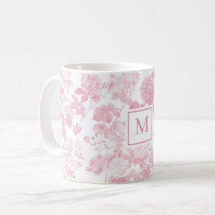 Taza De Café Rosas Florales Blancas Rosa Chinoiserie Bebé