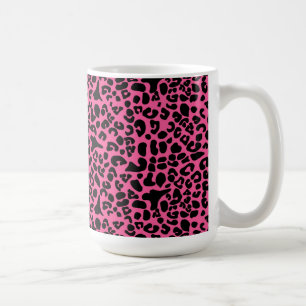 Taza De Café Rosas fuertes de moda y estampado leopardo moderno