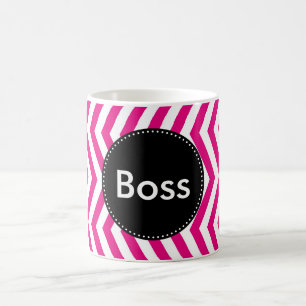Taza De Café Rosas fuertes y Chevron blanco minúsculo