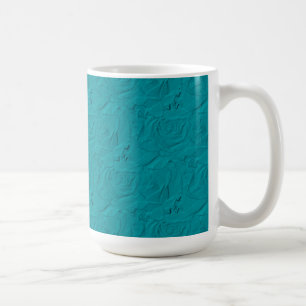Taza De Café Rosas Grabado en relieve VERDE AZULADO Coffee Mug
