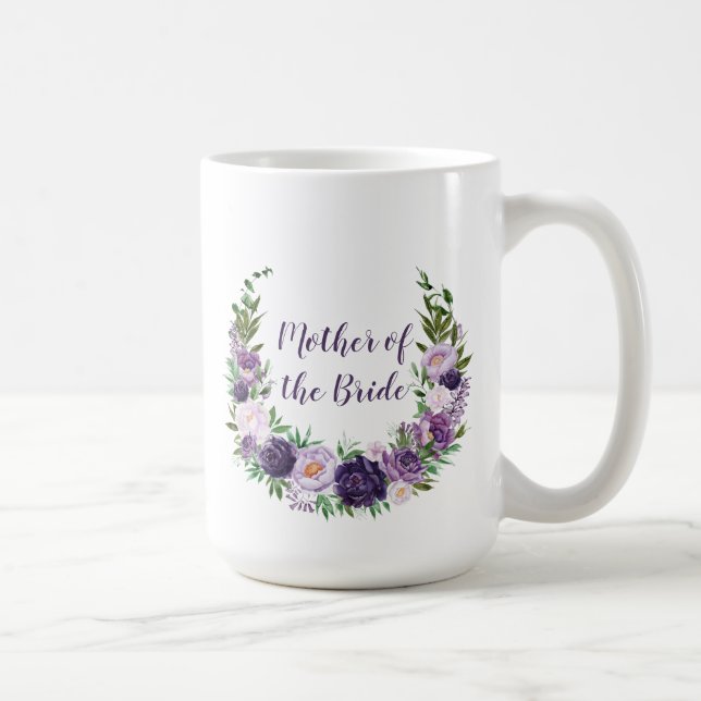Taza De Café Rosas Lilas, Lavanda, Rosadas Madre de la Novia (Derecha)