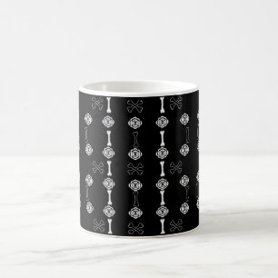 Taza De Café Rosas muertos (blanco y negro)