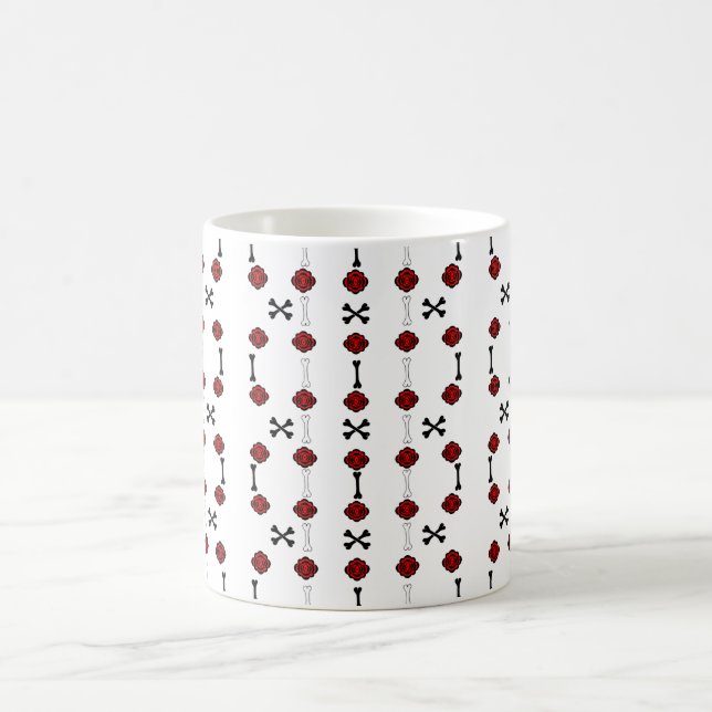 Taza De Café Rosas muertos (negro con rojo) (Centro)