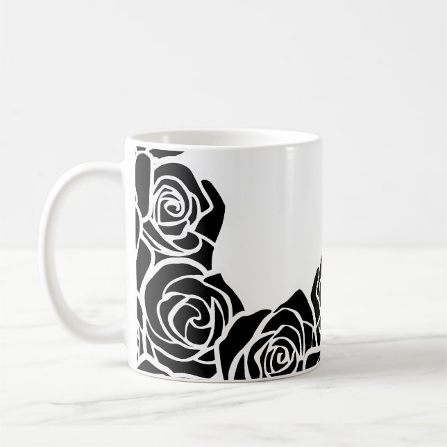 Taza De Café Rosas negros de Girly Vintage (Izquierda)