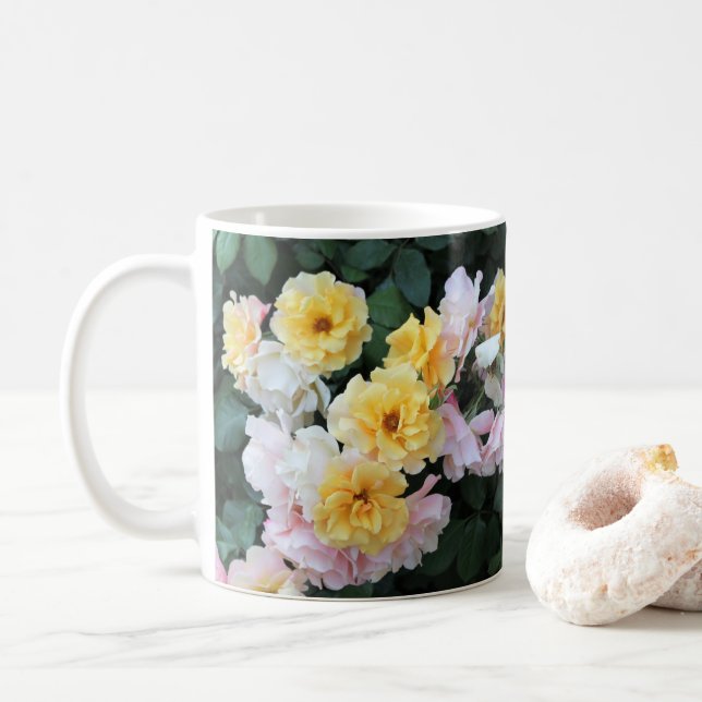 Taza De Café Rosas Pastels (Con donut)