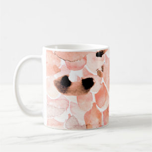 Taza De Café Rosas, peones y hojas, patrón de acuarela.