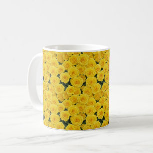 Taza De Café Rosas Pequeñas Brillantes Amarillas
