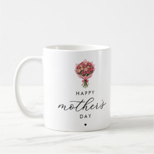 Taza De Café Rosas personalizados Bouquet Feliz Día de la Madre