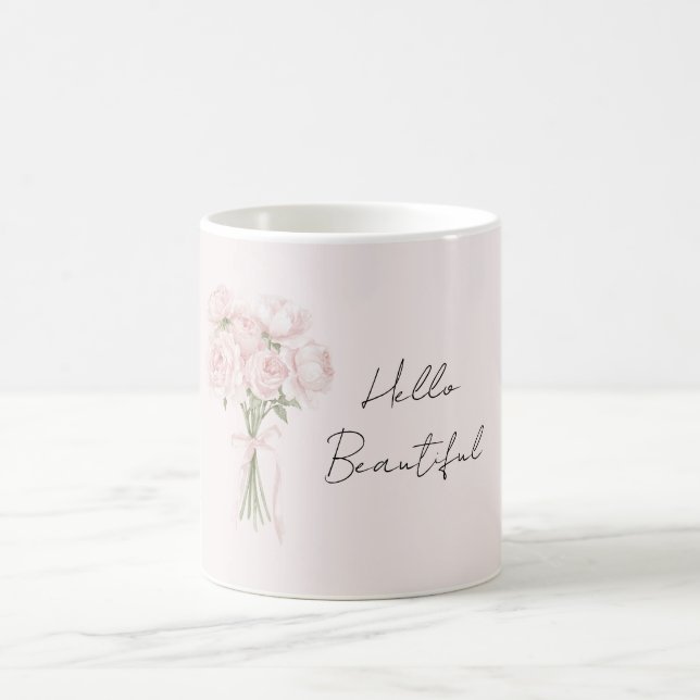 Taza De Café Rosas Preciosas Rosadas con Rubor   (Centro)