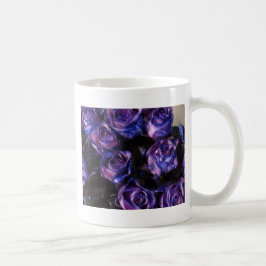 Taza De Café Rosas Purpurinas de San Valentín romántico