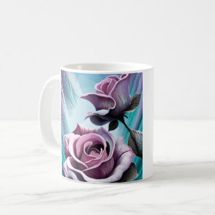 Taza De Café Rosas radiantes: Pétalos rosa y púrpura perfecto