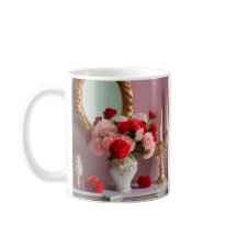 Rosas rojas con espejo, romance