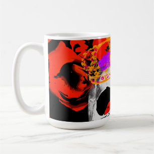 Taza De Café Rosas rojas de cráneo gótico