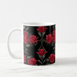 Taza De Café Rosas rojas de gótico en negro #2 Mug