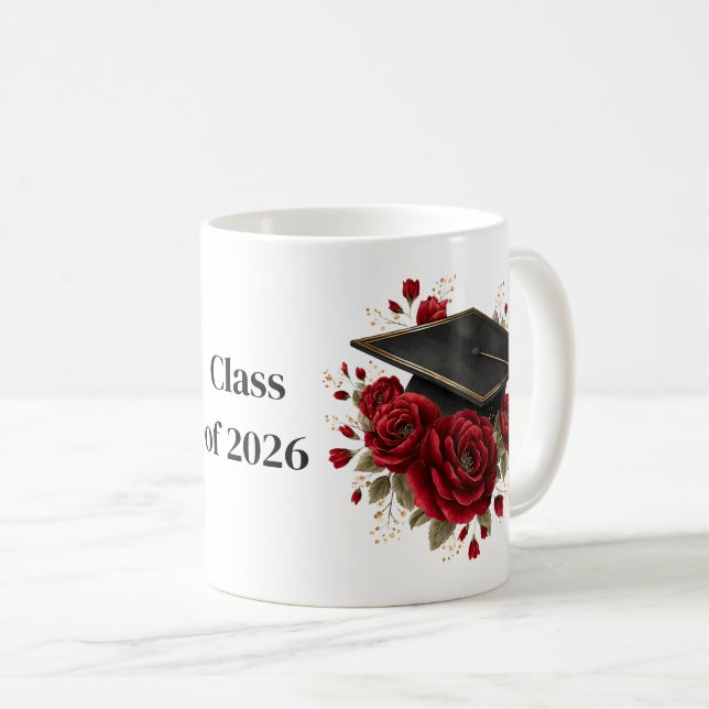Taza de café Rosas Rojas de Graduado (Anverso derecho)