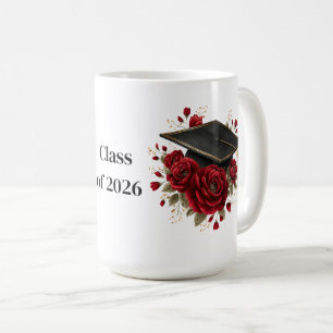 Taza de café Rosas Rojas de Graduado