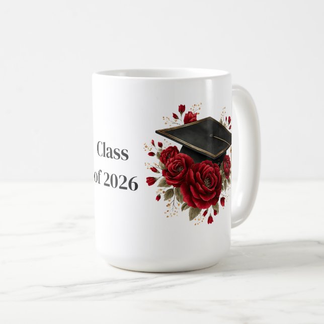 Taza de café Rosas Rojas de Graduado (Anverso derecho)